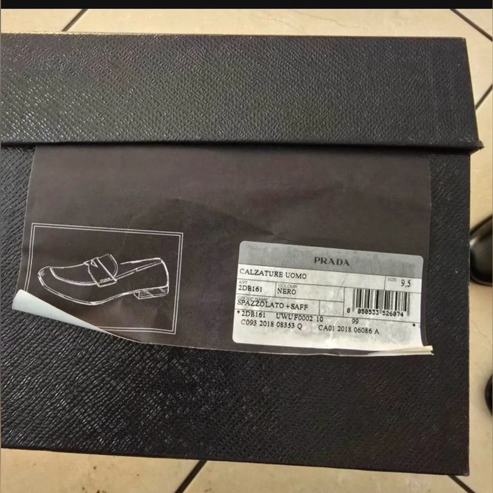 Prada Saffiano leather Penny Loafers - Picture 7 of 9